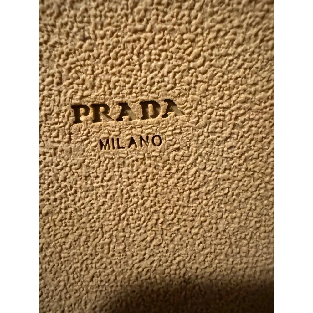 Vintage Prada Blue Leather Espadrille Platform Peep Toe Sandals, size 38